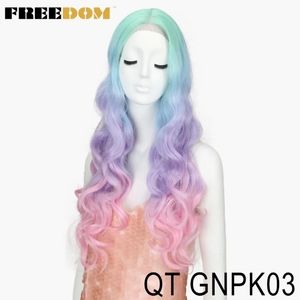 Rainbow 30 Inch Synthetic Lace Front Wig